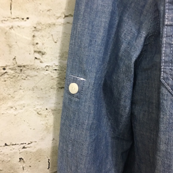 Per Se Blue Chambray Button Up Shirt - Picture 3 of 6